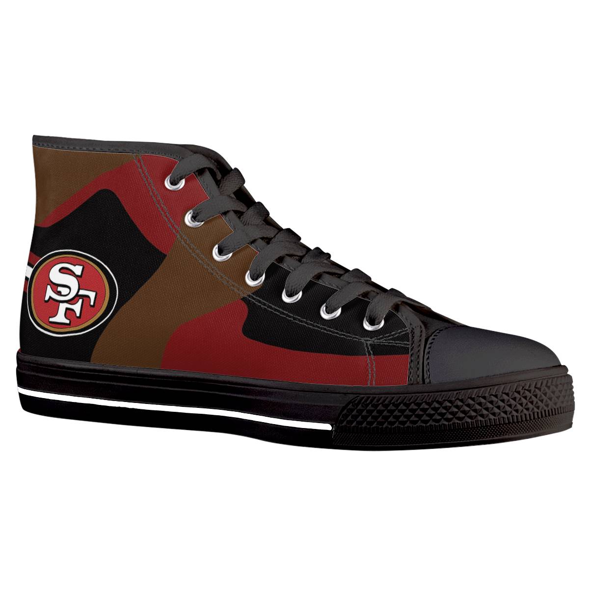 Women's San Francisco 49ers High Top Canvas Sneakers 005